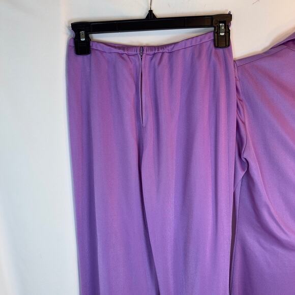 Y2K Vintage Lavender Bell Bottom Pantsuit – Manning Silver Disco Set XS/S - Picture 10 of 10